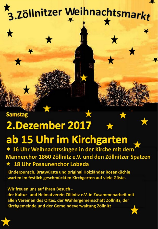 Weihnachtsmarkt Zöllnitz Plakat_2017
